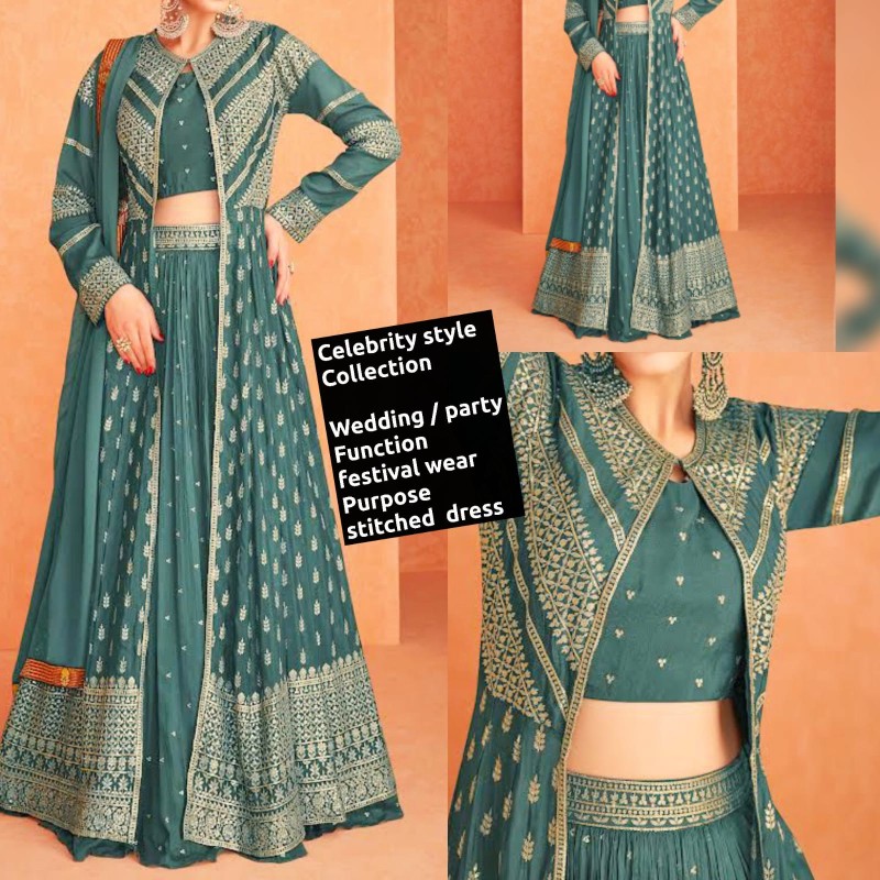 Top lengha & long shrug dress