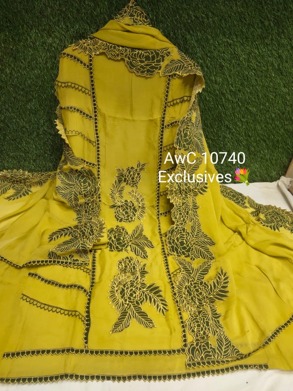 top beautiful  flower Patch work design Resham work suit