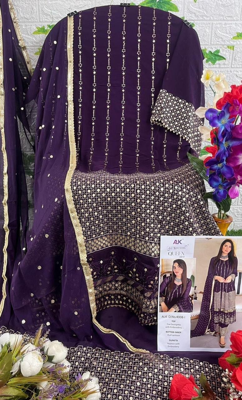 Georgette net suit with dupatta