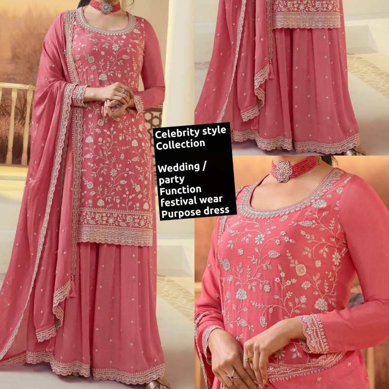silk chignon full Dress fabric Sharara