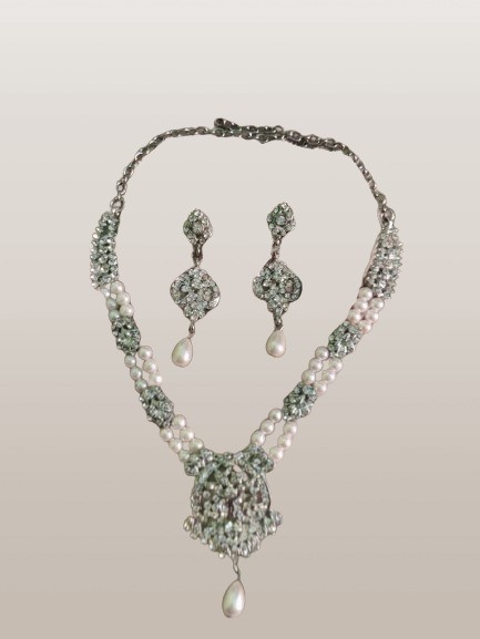 Alloy Rhodium Silver Jewel Set