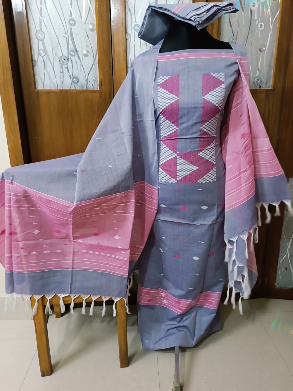 cotton jamdani suit with dupatta