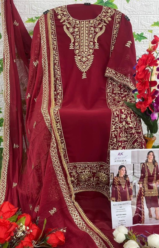 Net work suit with dupatta