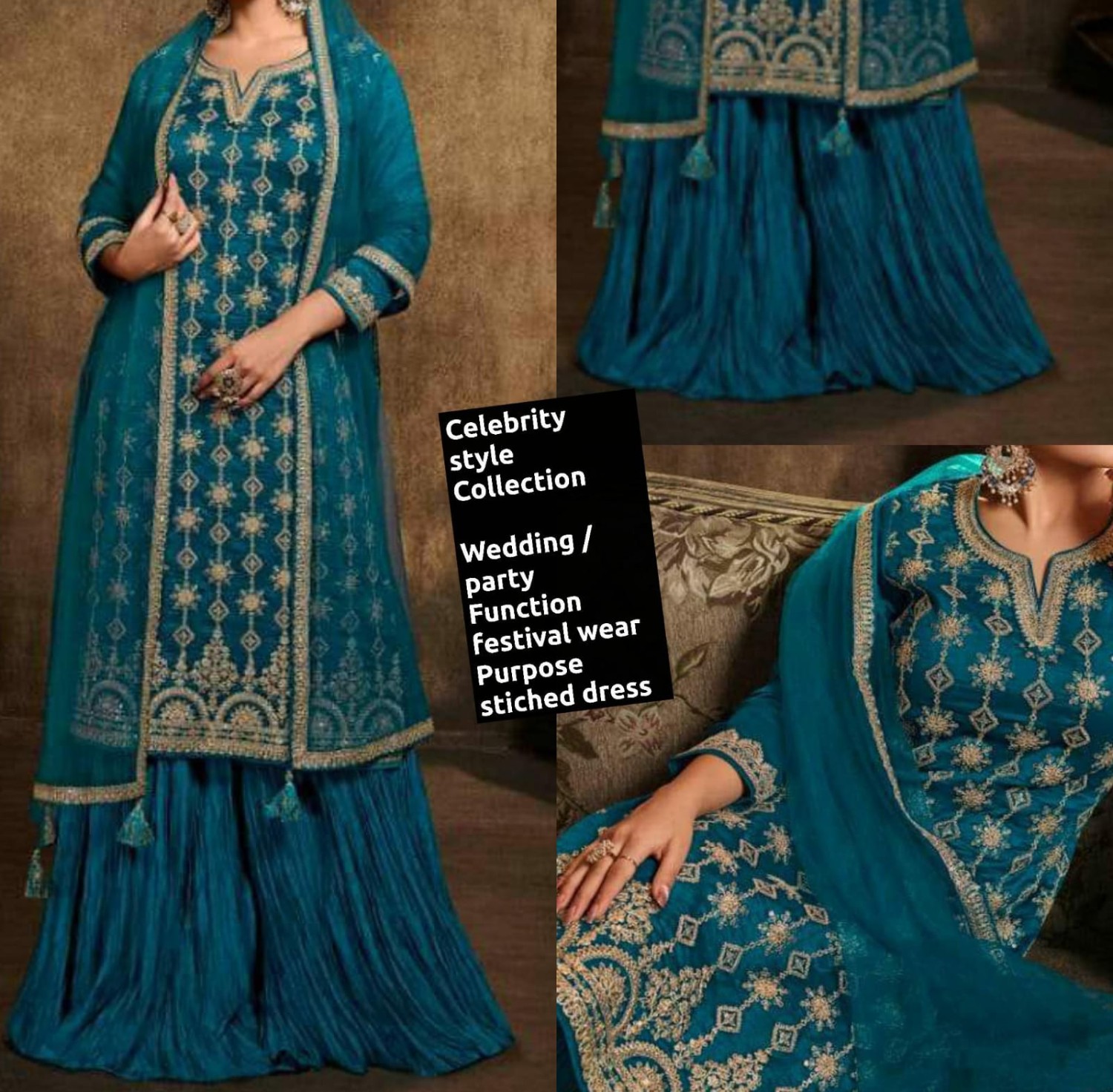 Top  sharara premium Crush silk.....