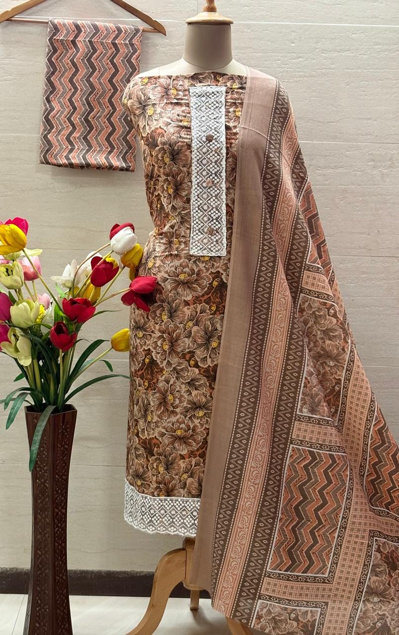 Pure cotton suit with dupatta
