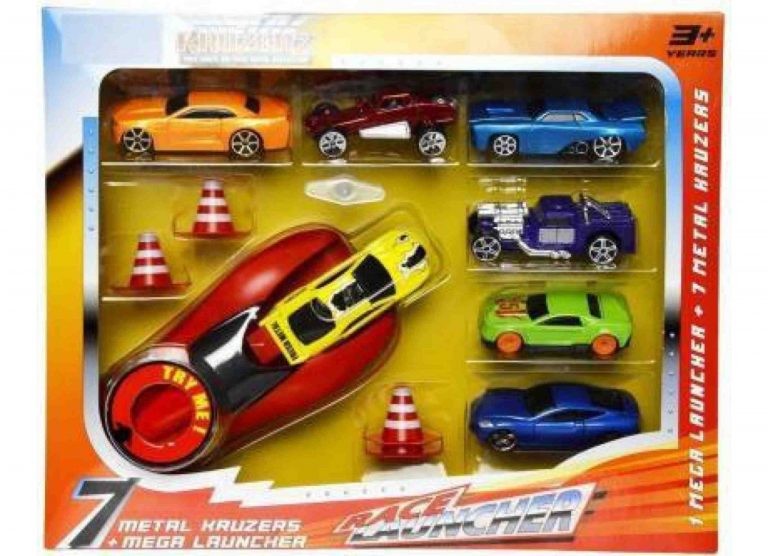 7 Car Rapid Launcher with Metal Die Cast Cars